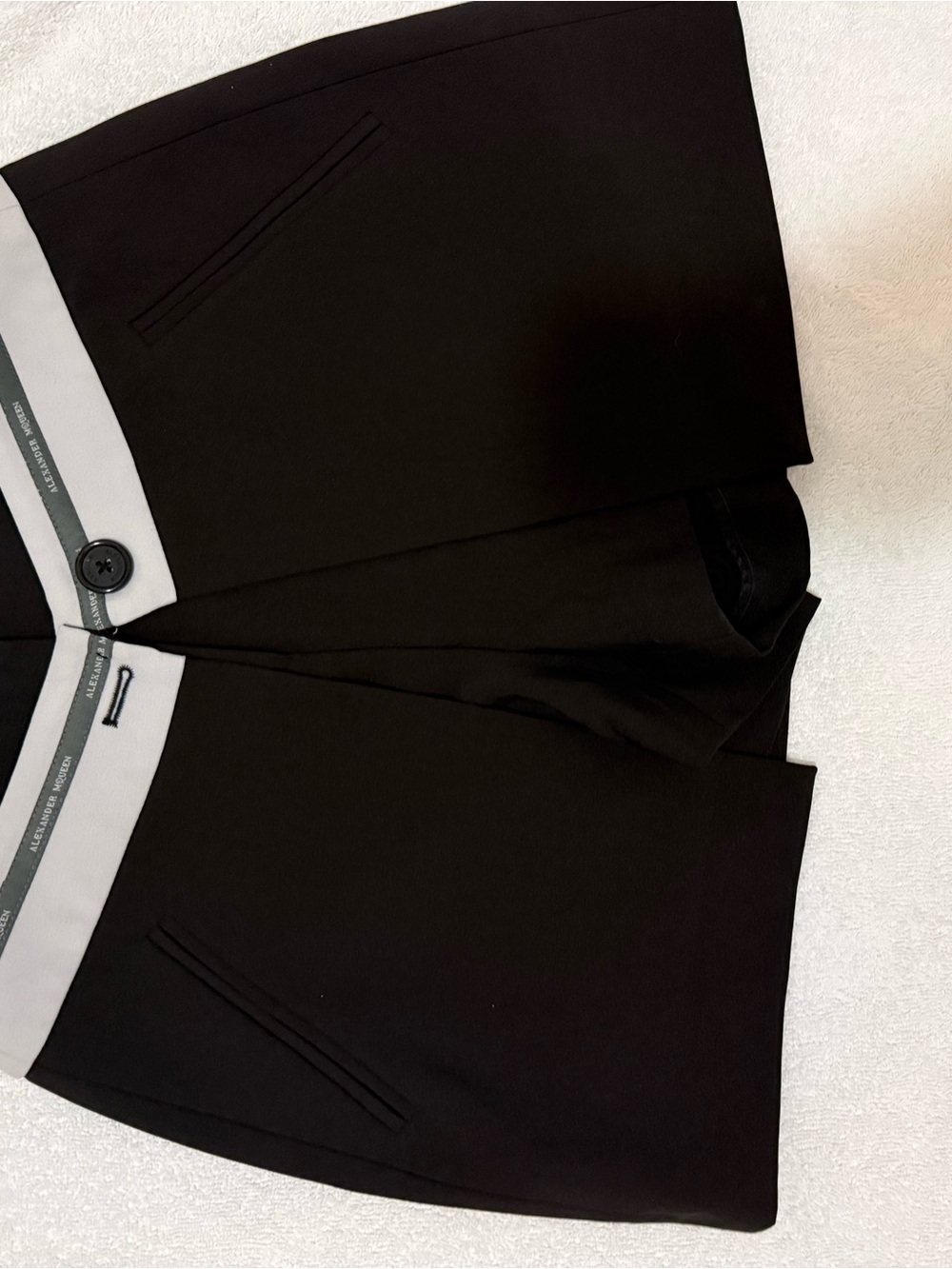 Alexander McQueen Black Bermudas with Light Gray Waistband